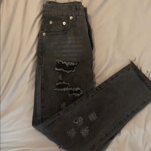 Black distressed jeans